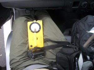 geiger counter being monitored