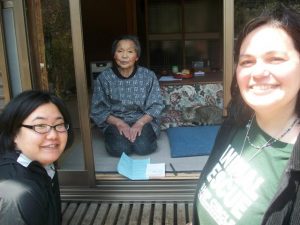 Mako & Susan interacting with a local resident