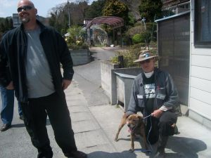 Axel and one of the rescue dogs